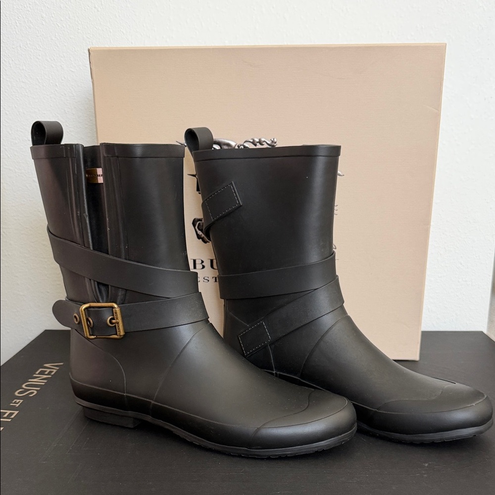 Burberry Black Rain Boots